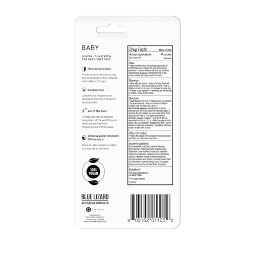 Image 2 of BLUE LIZARD Baby Mineral Sunscreen Stick SPF 50+ 0.5 Ounce Pack of 6