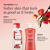 Thumbnail for Image 5 of suave+ Strawberry Delight Uplifting Body Wash, 30 FL OZ Pump, 4 Pack