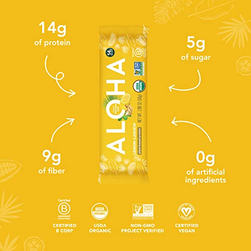 Image 5 of ALOHA Organic Plant Based Protein Bars - Lemon Cashew - 12-Count - Pack of 2