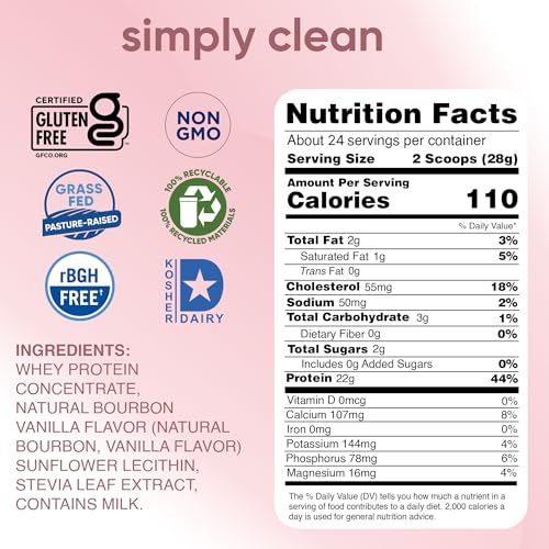 Image 3 of simply tera's Pure Whey Protein Powder, Bourbon Vanilla, Soy-Free - 24 Oz