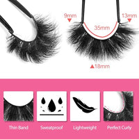Thumbnail for Image 4 of Winifred Eyelashes Mink Lashes Dramatic Full Volume False Eyelashes 6D Faux Mink Eye Lash 18mm Long Lashes Pack 8 Pairs