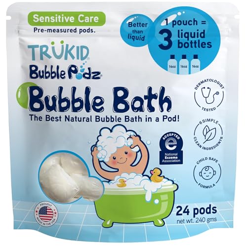 Image 1 of Unscented / 24 Count (Pack of 1) for the product TruKid Bubble Podz Bubble Bath for Kids, Toddlers, & Babies