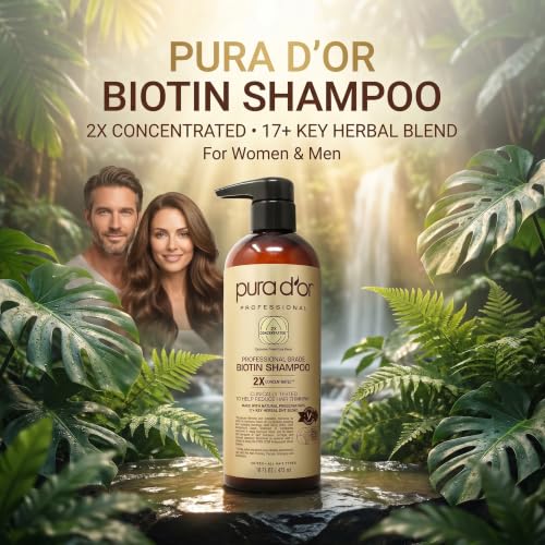 Image 2 of PURA D'OR Clinically Formulated Biotin Shampoo for Thinning Hair, 16oz