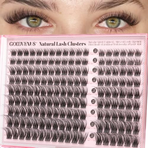 Image 1 of E-natural lash cluster for the product Goddvenus Fluffy Lash Clusters Natural D Curl Cluster Eyelash Extensions