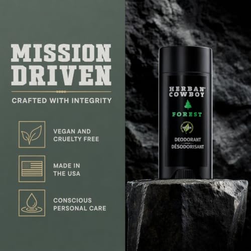 Image 7 of Herban Cowboy Forest Aloe Infused Deodorant with Hints of Cedar, Mandarin, and Black Pepper (2.8 oz)