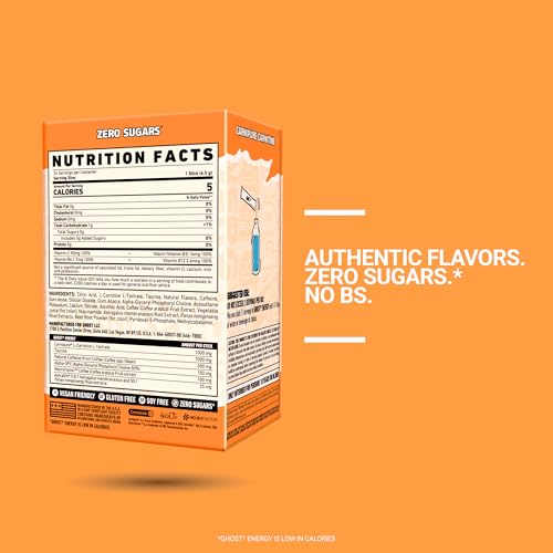 Image 3 of GHOST Sugar-Free Energy Drink Packets, Orange Cream, 24 Sticks
