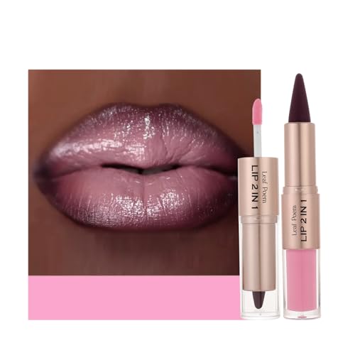 Image 12 of #11 Smoky Mauve Plum Ombre / 1 Count (Pack of 1) for the product BAISEN DIARY 2-in-1 Double-Ended Matte Lip Liner & Lip Gloss Duo