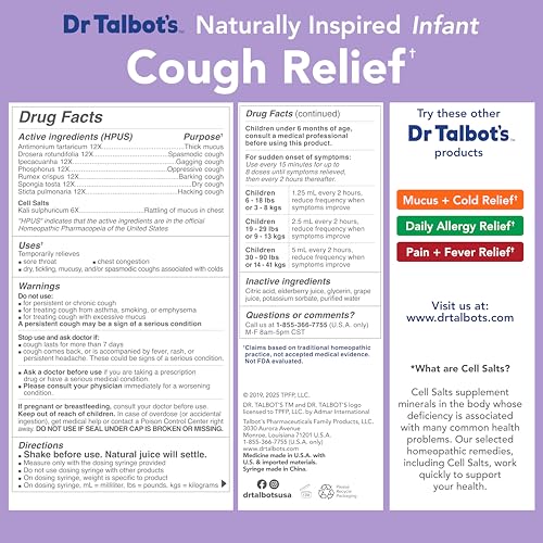 Image 7 of Dr. Talbot's Infant Cough Relief - 4 fl oz