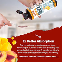Thumbnail for Image 4 of Barlean's Mango Peach Omega-3 Fish Oil, Vitamin D, 8oz
