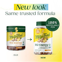 Thumbnail for Image 2 of MegaFood Vitamin B12 Energy Gummies, USDA Organic, Ginger, 70 Gummies