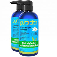 Thumbnail for Image 1 of Default Title for the product PURA D'OR Scalp Therapy Shampoo Hydrates & Nourishes Scalp Care Shampoo For Itchy Flaky-Scalp Tea Tree,Peppermint,Patchouli,Cedarwood,Clary Sage,Argan Oil 16oz Pack of 2