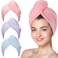 Thumbnail for Image 12 of Pink,blue,purple / Large for the product Hicober Microfiber Hair Towel Wrap for Women