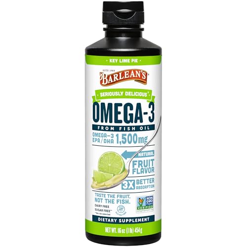 Image 1 of Default Title for the product Barlean's Key Lime Pie Omega-3 Fish Oil Liquid, 16oz