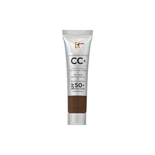 Image 12 of 30C Deep Cool (deepest cool with red undertones) for the product IT Cosmetics Mini CC+ Cream with SPF 50+ Full Coverage Natural Foundation