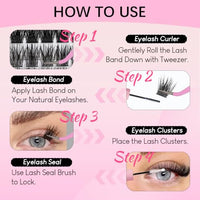 Thumbnail for Image 6 of Azenlo Natural Lash Clusters Kit Wispy Eyelash Clusters 120 pcs Cluster Eyelash Extensions C Curl Individual Lashes 10-16 mm Mix Length Natural Look (Natural A50 KIT 120 Pcs)