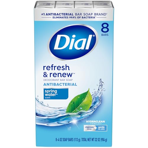 Image 1 of Default Title for the product Dial Antibacterial Bar Soap, Spring Water, 4 oz, 8 Bars