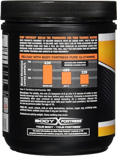 Image 2 of Body Fortress 100% Pure Glutamine Powder, 300g Jar
