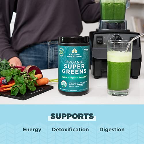 Image 3 of Ancient Nutrition Organic Super Greens Powder, Probiotics, Spirulina