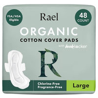 Thumbnail for Image 1 of Default Title for the product Rael Organic Cotton Cover Sanitary Pads for Women, Heavy (Large, 48 Ct)