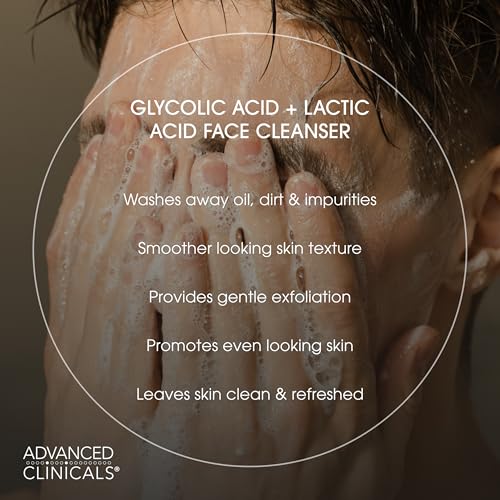 Image 3 of Advanced Clinicals Glycolic Acid Exfoliating Face Wash For Women & Men 2-Pack