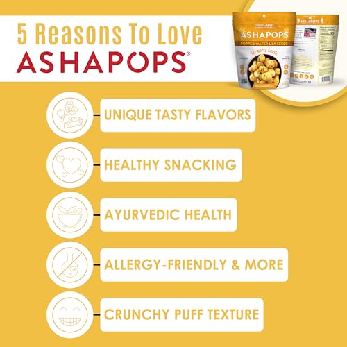 Image 3 of AshaPops Popped Water Lily Seeds, Turmeric Garlic, 1 oz Bags, Pack of 1