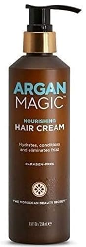 Image 1 of 8.5 Ounce (Pack of 1) for the product Argan Magic Nourishing Hair Cream - Hydrates, Conditions, and Eliminates Frizz for All Hair Types | Seals in Shine | Paraben Free, (8.5 oz)