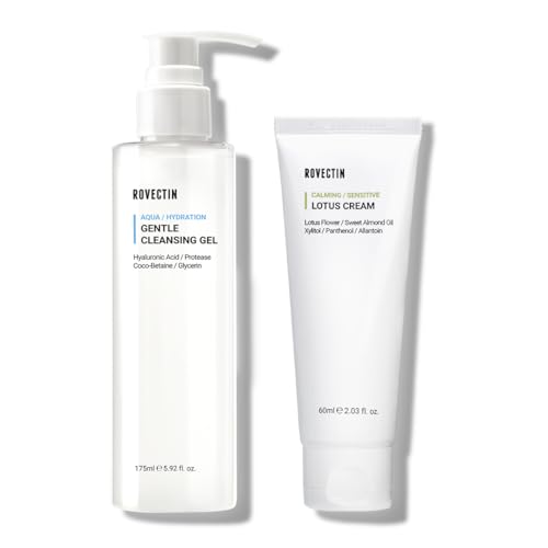 Image 1 of Default Title for the product ROVECTIN Calming Lotus Water Cream 60ml  Aqua Cleansing Gel 175ml Bundle