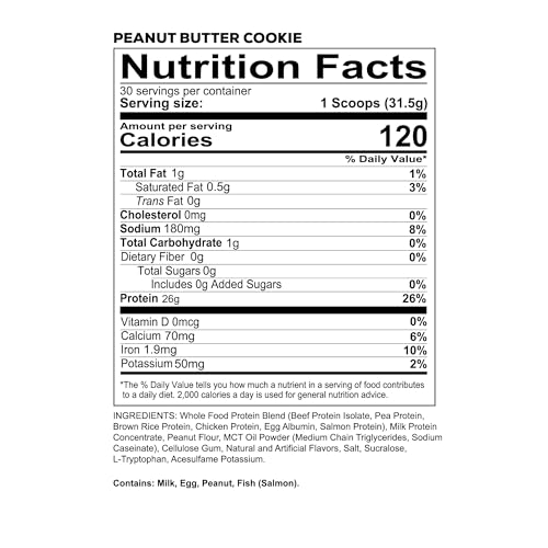 Image 2 of REDCON1 MRE Lite Whole Food Protein Powder, Peanut Butter Cookie - Low Carb & Whey Free Meal Replacement with Animal Protein Blends - Easy to Digest Supplement Made with MCT Oils (30 Servings)