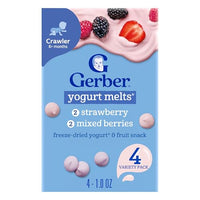 Thumbnail for Image 1 of Default Title for the product Gerber Stage 3 Baby Food Strawberry and Mixed Berries Melts 1 oz. Pouch Pack of 4
