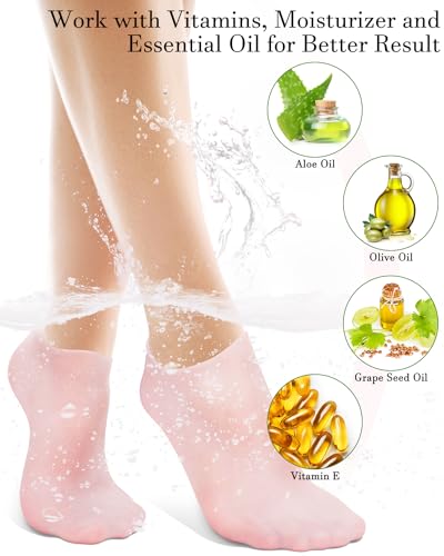 Image 4 of Golbylicc Silicone Moisturizing Socks for Women Dry Cracked Feet (1 Pair)