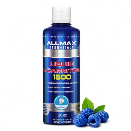 Image 1 of Default Title for the product ALLMAX Nutrition Liquid L-Carnitine 1500 Milligrams, Blue Raspberry, 16 oz (473 ml)