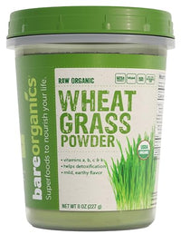 Thumbnail for Image 1 of Default Title for the product BareOrganics Wheatgrass Powder - Organic Superfood, 8 Oz