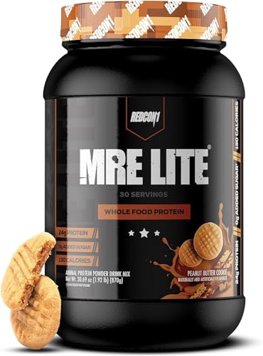 Image 4 of REDCON1 MRE Lite Whole Food Protein Powder, Peanut Butter Cookie - Low Carb & Whey Free Meal Replacement with Animal Protein Blends - Easy to Digest Supplement Made with MCT Oils (30 Servings)