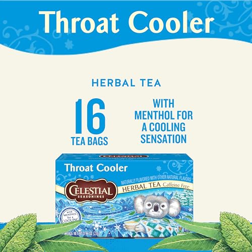 Image 5 of Celestial Seasonings Throat Cooler Herbal Tea, Caffeine Free, 16 Tea Bags Box (Pack of 2)