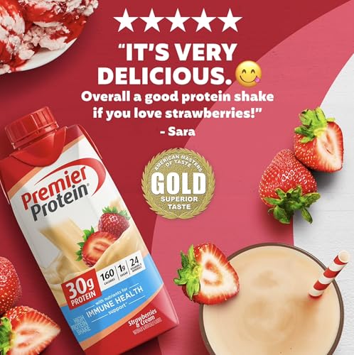 Image 3 of Premier Protein Shake, Strawberries & Cream, 11 fl oz, 15 Pack