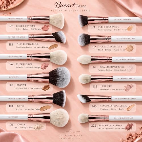 Image 4 of Bueart Design 32Pcs PRO Makeup Brushes Set
