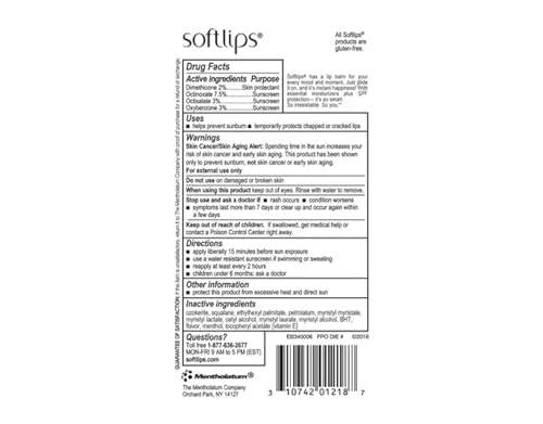 Image 3 of SoftLips Lip Protectant Sunscreen SPF 20 Vanilla 2 count