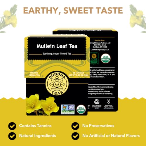 Image 3 of Buddha Teas Organic Mullein Leaf Tea - Herbal Tea & Caffeine Free
