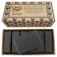 Thumbnail for Image 1 of Default Title for the product One With Nature Activated Charcoal Soap Bar 4oz 6Pack