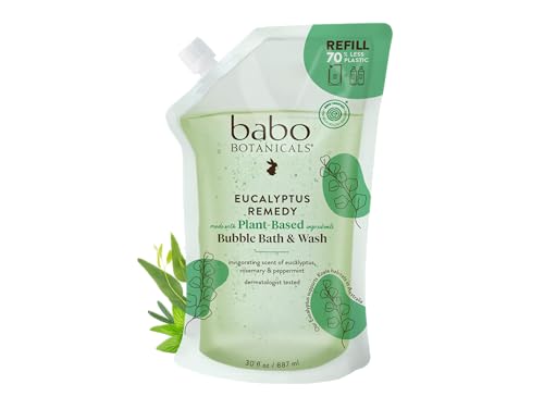Image 2 of 30 Fl Oz (Pack of 1) / Eco-Refill Pouch for the product Babo Botanicals Eucalyptus Remedy 2-in-1 Bubble Bath & Wash