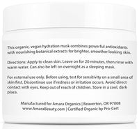Thumbnail for Image 2 of Vitamin C + Resveratrol Facial Hydration Mask - USDA Certified Organic Hydrating Moisturizer Face Cream- 1.7 oz
