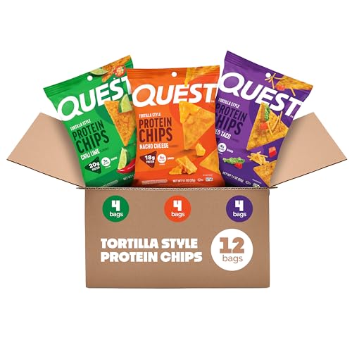 Image 1 of Default Title for the product Quest Tortilla Style Protein Chips Variety Pack, 12 Count