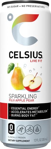 Image 3 of CELSIUS Sparkling Fuji Apple Pear Functional Essential Energy Drink 12 Fl Oz