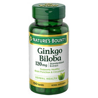 Thumbnail for Nature's Bounty Ginkgo Biloba Standardized Extract 120 mg 24 X 100 Caps