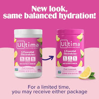 Thumbnail for Image 5 of Ultima Replenisher Electrolyte Powder Drink Mix Bundle ? Sugar Free ? Pink Lemonade, 90 Serving Canister and 20 Stickpacks ? 6 Electrolytes and Minerals ? Keto Friendly, Vegan, Non-GMO