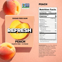 Thumbnail for Image 2 of Refresh Gum Peach Natural Sugar-Free Xylitol Chewing Gum 12 Pack