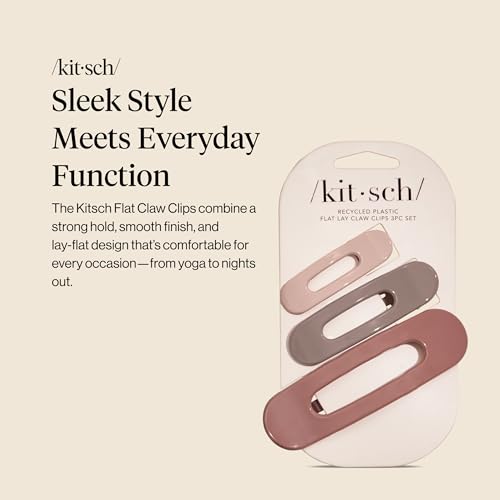 Image 2 of Kitsch Flat Claw Clip for Women - Terracotta, 3pcs