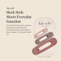 Thumbnail for Image 2 of Kitsch Flat Claw Clip for Women - Terracotta, 3pcs