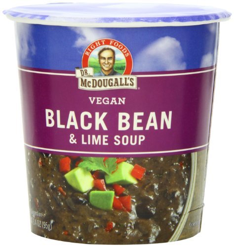 Image 1 of Default Title for the product Dr. McDougall's Right Foods Vegan Black Bean & Lime Soup, 3.4-Ounce Cups, Pack of 6