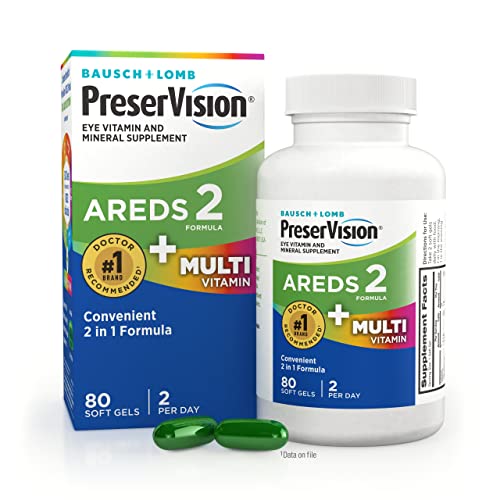 Image 2 of 80 Count (Pack of 1) for the product PreserVision AREDS 2 + Multivitamin Eye Vitamins, 100 Softgels